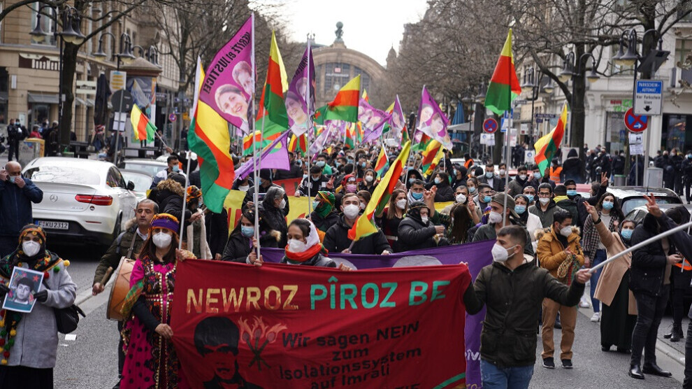 ANF 1500 Menschen bei NewrozDemonstration in Frankfurt
